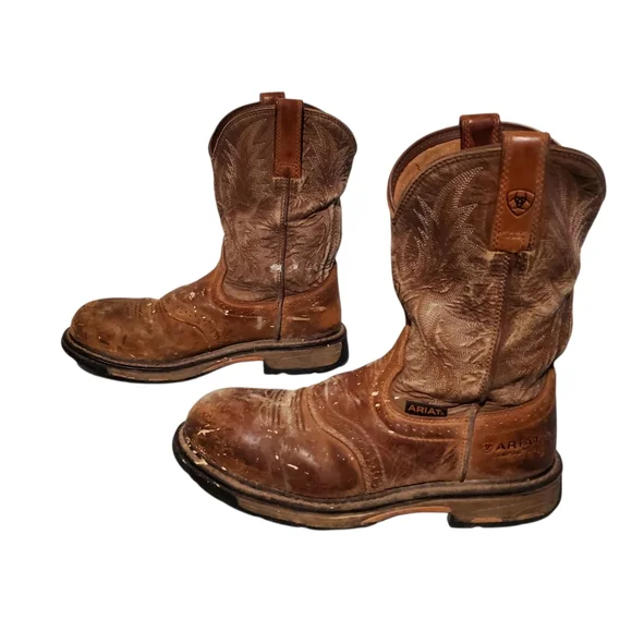 Ariat | Shoes | Ariat Brown Leather Cowboy Western Composite  display picture 2